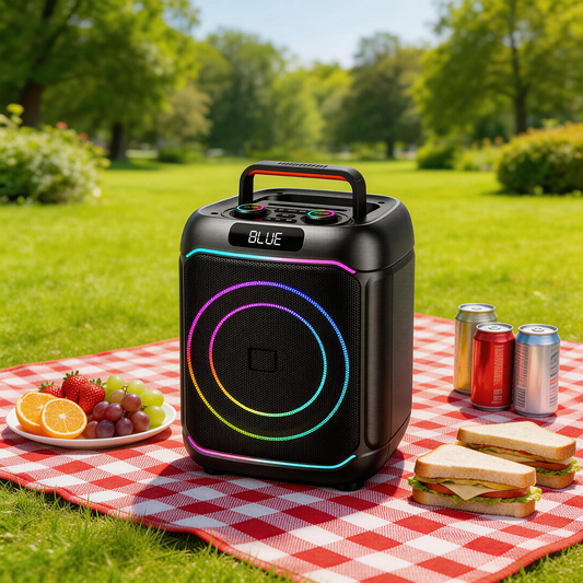 40W 8in Bass+Tweeter Portable Bluetooth Speaker for Home, Outdoor