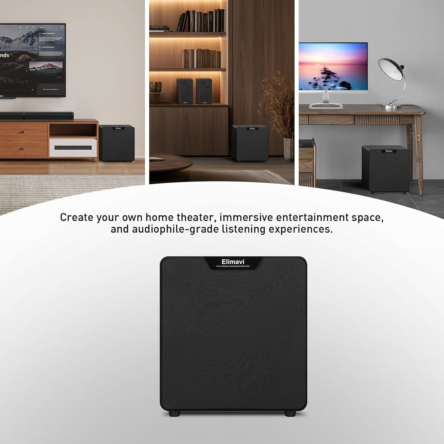 300W Deep Bass Front Firing Powered Subwoofer - 10" Copper Driver