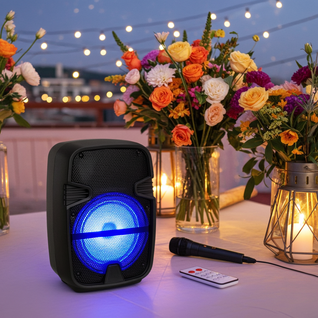 8″+ Tweeter Portable Party Speaker with Long Lasting Battery