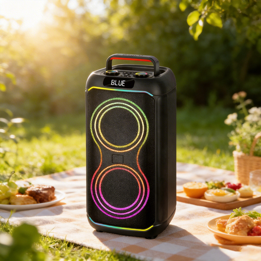2pcs 8inch bass 40W 4000mAh portable outdoor audio speaker 7.4V
