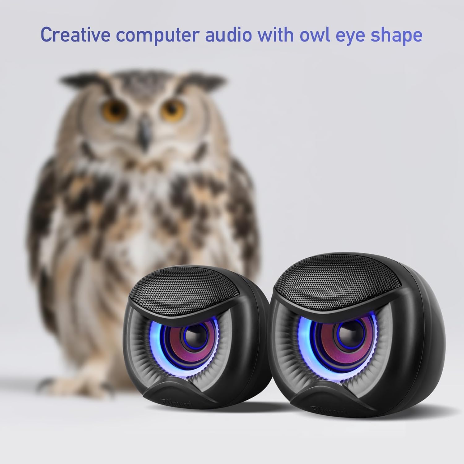 Compact owl design speakers for desktop