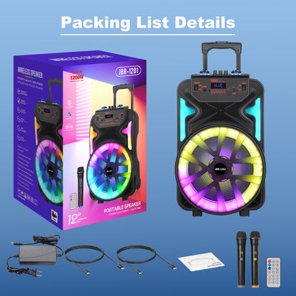 13inch bass +Tweeter portable speaker 3600mAh 20W outdoor audio with wireless speakers