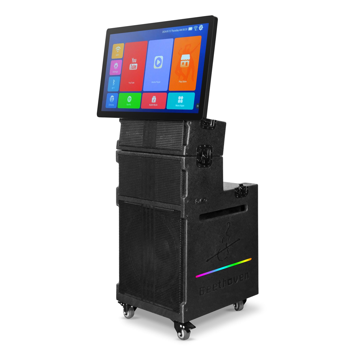 Outdoor 15 inch large screen singing high-power 200W 27 inch touch screen outdoor performance activity audio