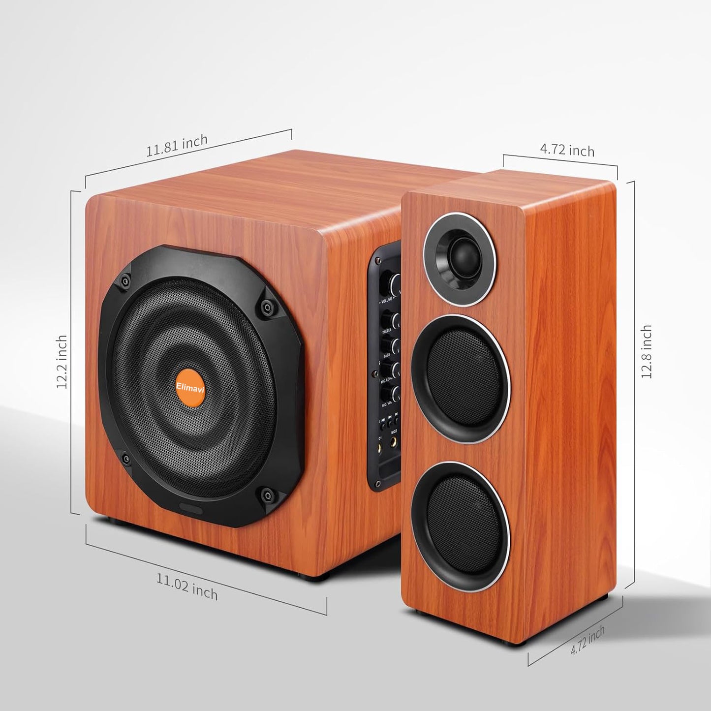 Computer Speakers with Subwoofer 8" Deep Bass, Bluetooth 5.3