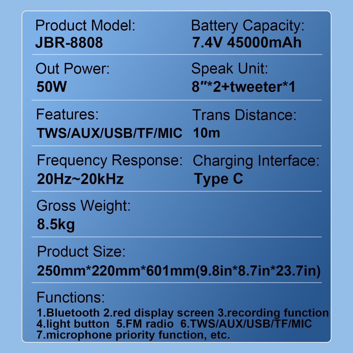50W Bluetooth Speaker Wooden Portable Super Bass Speakers Free Wireless Microphone