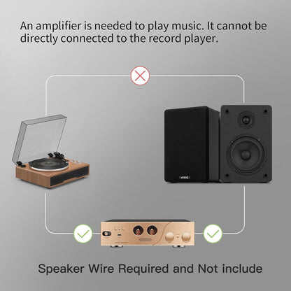 40W*2 Passive Bookshelf Speakers for Record Players and Home Theater Systems