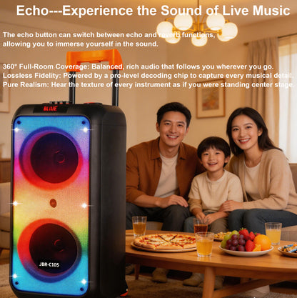 60W 2PCS 10“ bass tweeter 5400mah outdoor speaker with 2pcs wireless microphones