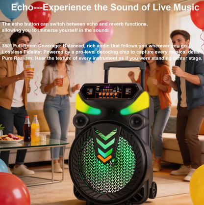 15inch bass portable speaker 3000mAh 20W outdoor audio with wireless speakers