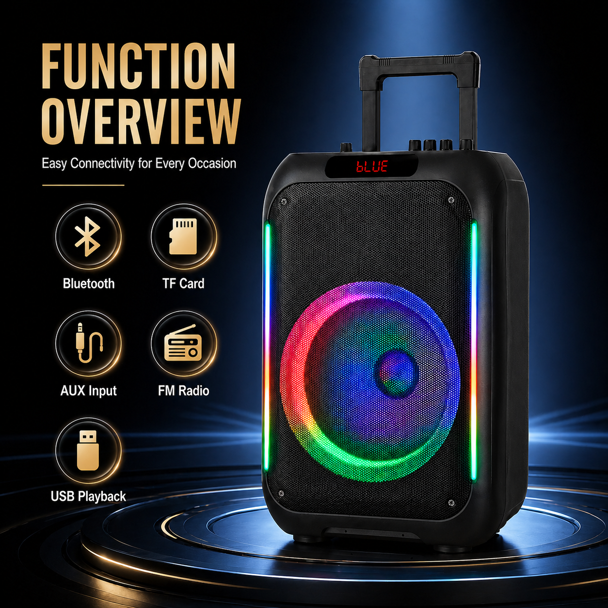 12inch Dance Speaker 2026 New Outdoor KTV High Power Troll Speaker Bluetooth Professional Performance