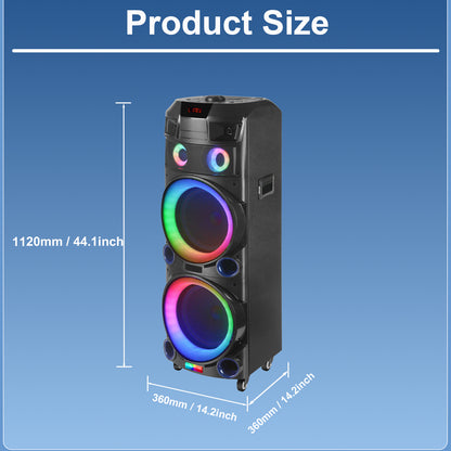 9000mAh 80W 10inch subwoofer*2+Tweeter portable speaker large size