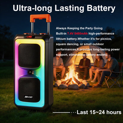 10inch bass*2+Tweeter portable speaker large size 5400mAh 60W
