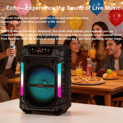12inch Bass+Tweeter Portable Bluetooth Speaker for Home, Outdoor