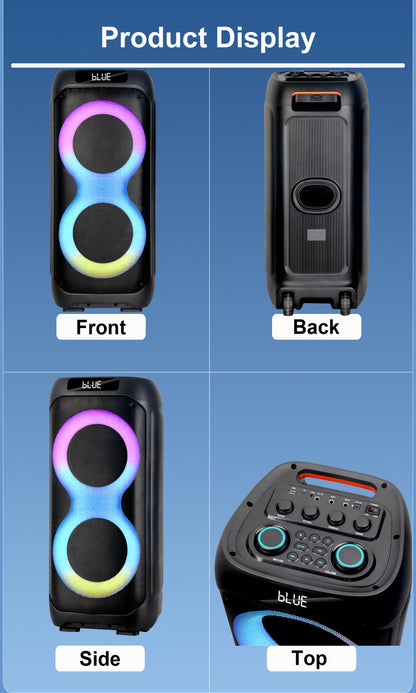 10″ subwoofer + Tweeter portable outdoor speeker clean sound 4500mAh 7.4V 50W