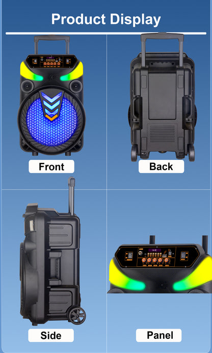 15inch bass portable speaker 3000mAh 20W outdoor audio with wireless speakers