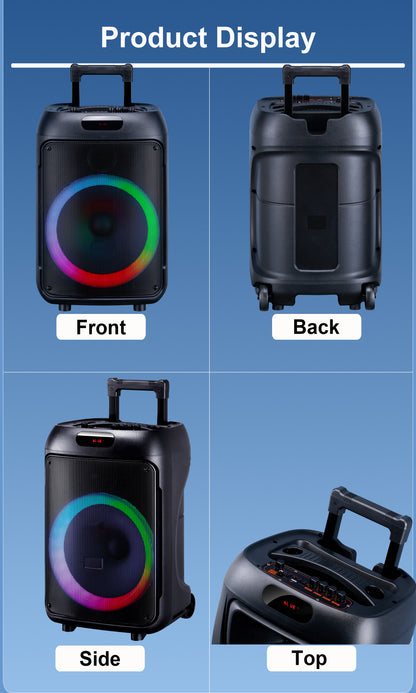 12“ bass+Tweeter 4000mAh Long Battery Life Outdoor Portable Speeker 20W 3.7V
