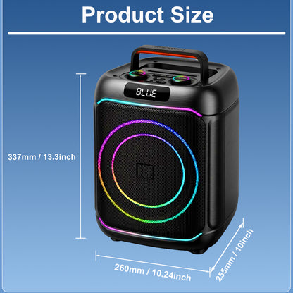 40W 8in Bass+Tweeter Portable Bluetooth Speaker for Home, Outdoor