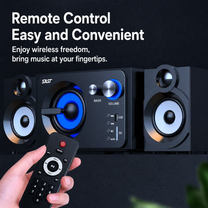 SAST A15 Computer Wooden Audio Super Bass 60W Bluetooth 5.3 RGB Light
