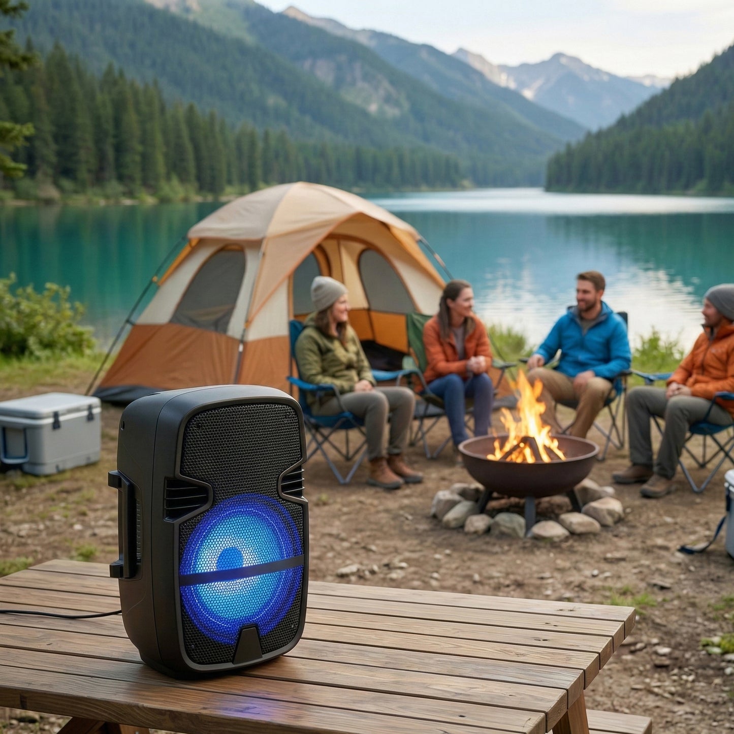 8″+ Tweeter Portable Party Speaker with Long Lasting Battery