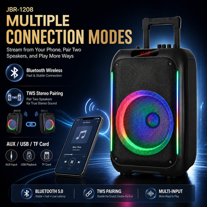 12inch Dance Speaker 2026 New Outdoor KTV High Power Troll Speaker Bluetooth Professional Performance