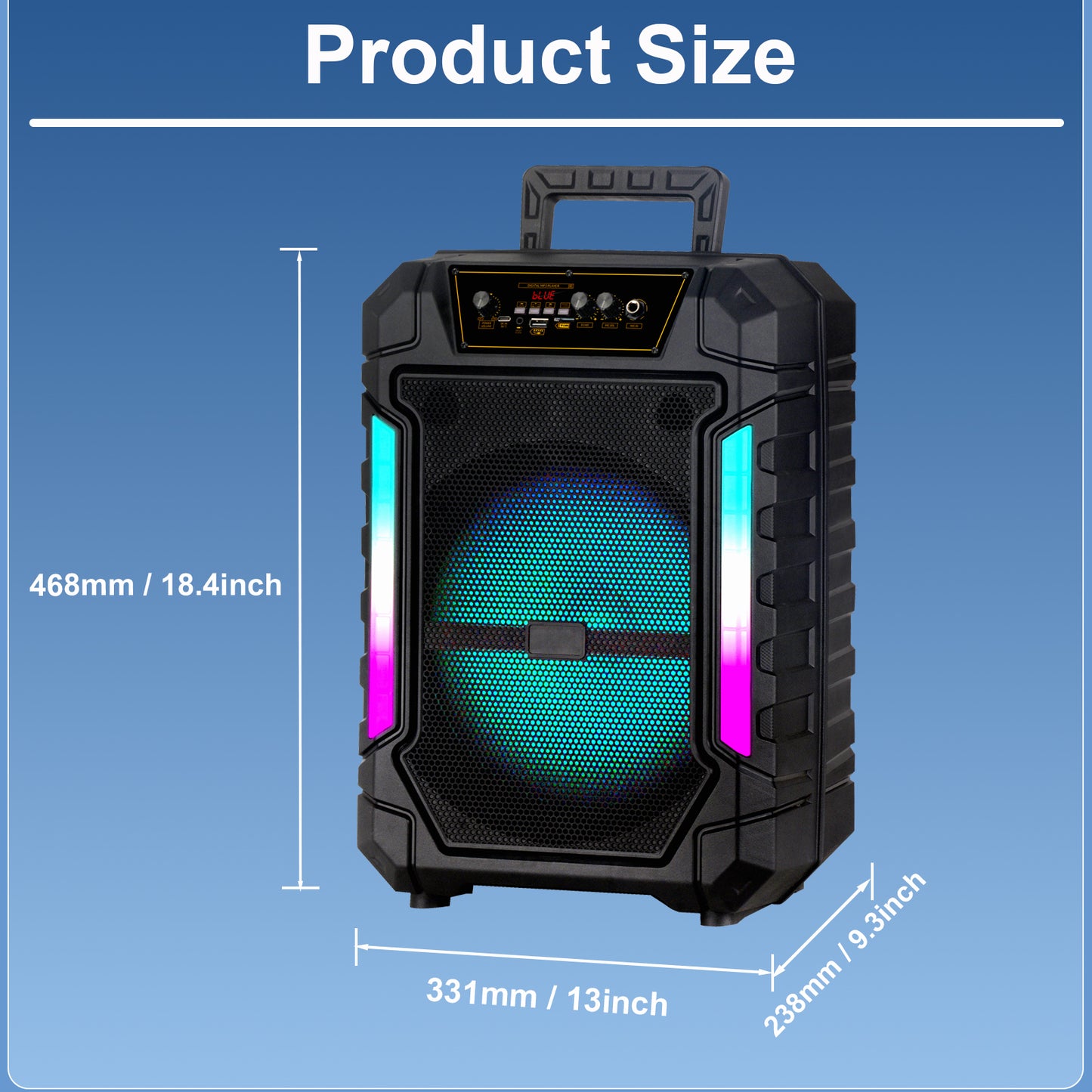 12inch Bass+Tweeter Portable Bluetooth Speaker for Home, Outdoor