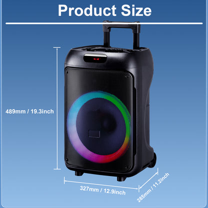 12“ bass+Tweeter 4000mAh Long Battery Life Outdoor Portable Speeker 20W 3.7V