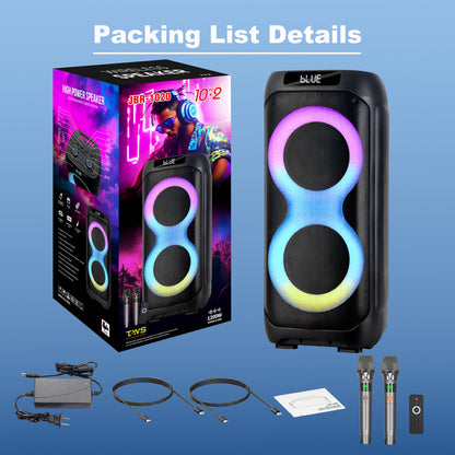 10″ subwoofer + Tweeter portable outdoor speeker clean sound 4500mAh 7.4V 50W