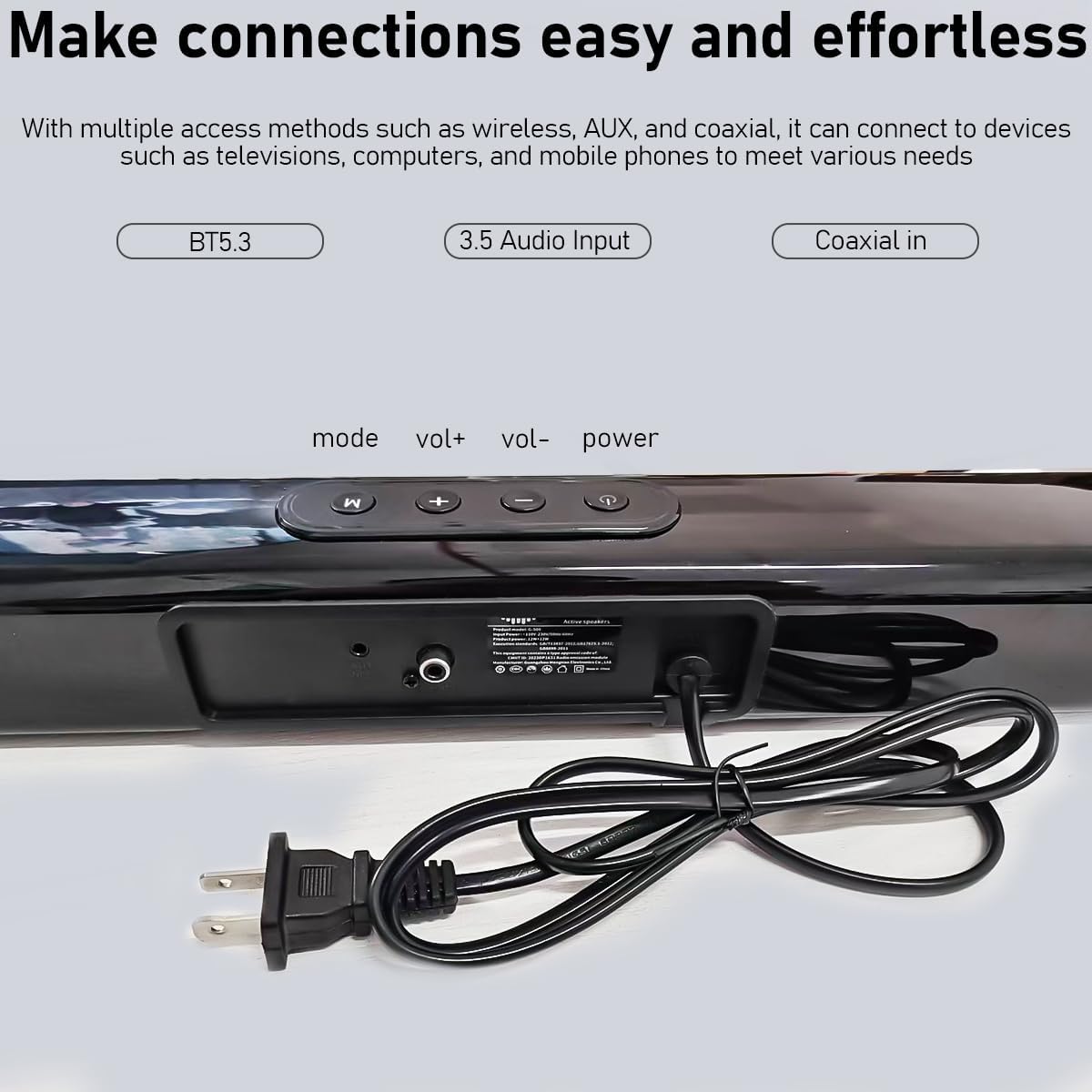 Elimavi Sound Bars for TV with Coaxial/3.5mmConnection, 30W Surround Sound System