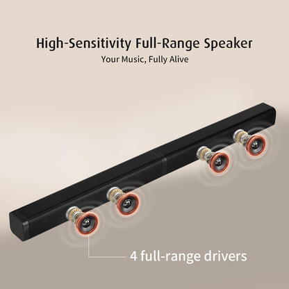 Sound Bar with 5.5 Inch Subwoofer Detachable 2-in-1, 2.1-Channel Deep Bass System