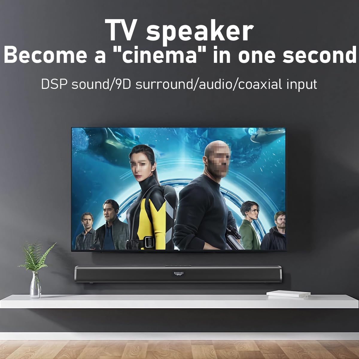 Elimavi Sound Bars for TV with Coaxial/3.5mmConnection, 30W Surround Sound System