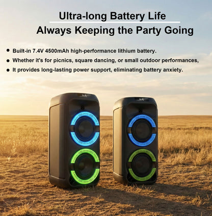 40W wireless Bluetooth speaker side view