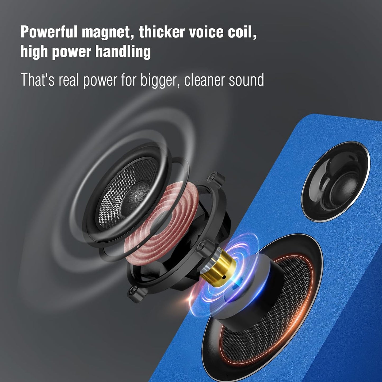 7 Colors Active Bookshelf Speakers with 3‘’ Carbon Fiber Woofer and Silk Film Tweeter