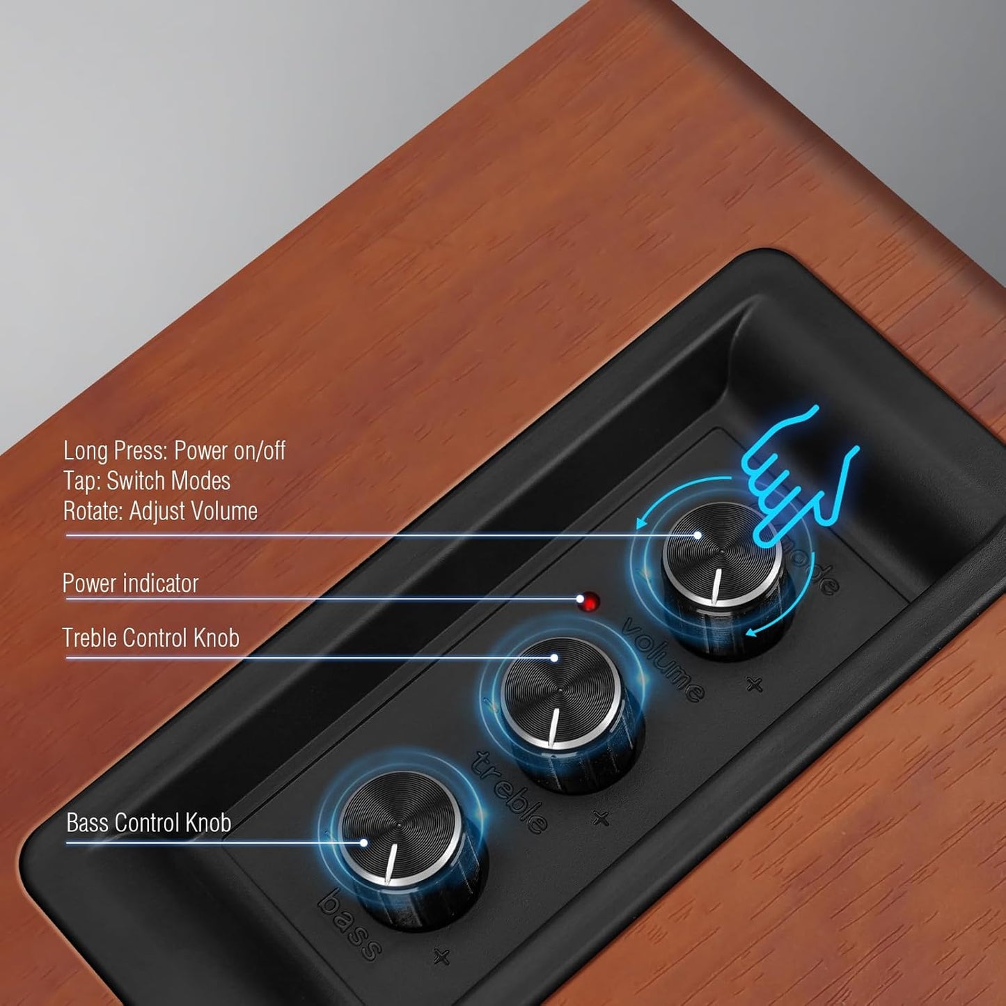 Computer Speakers Active Bookshelf Speaker with 3" Carbon Fiber Woofer Bluetooth 5.3