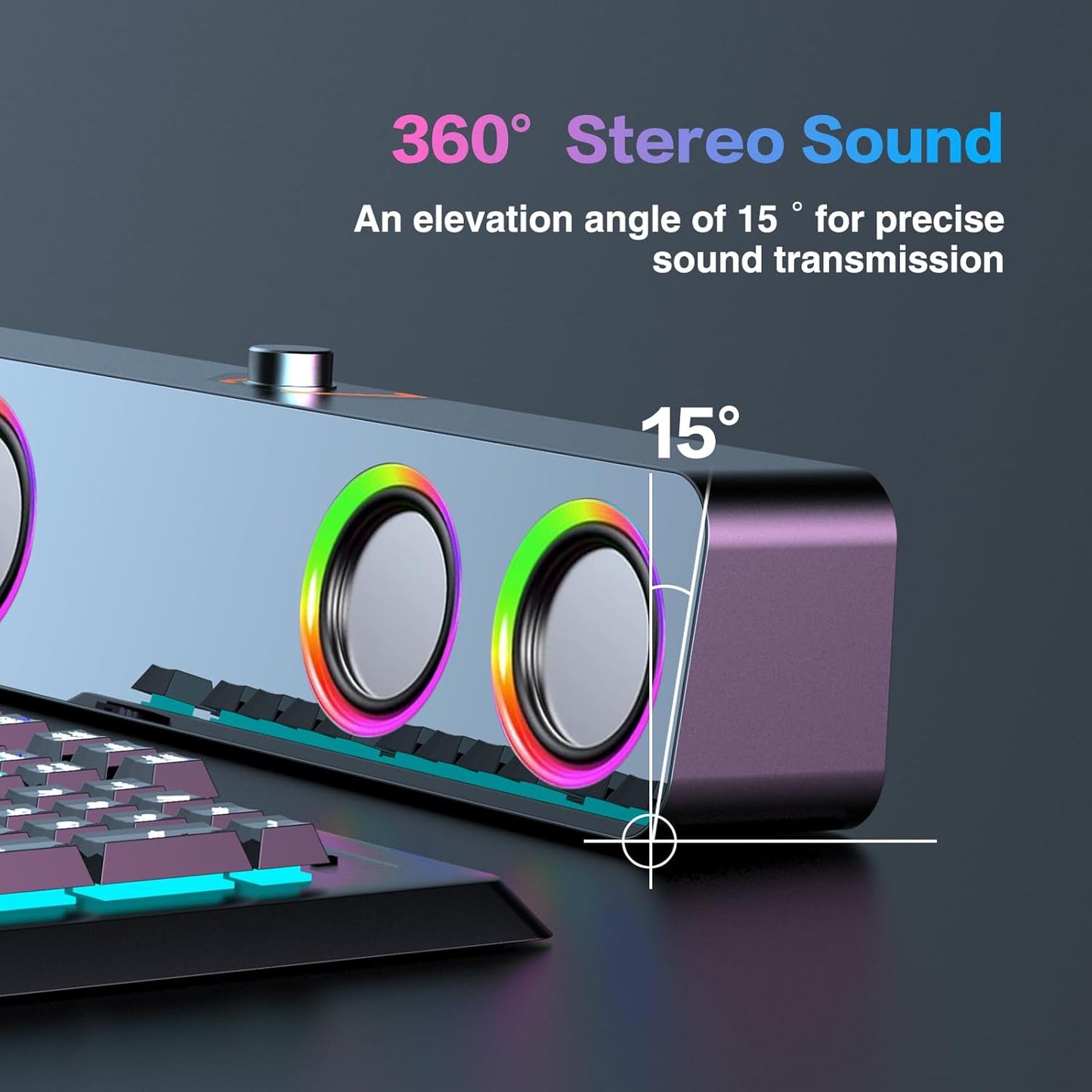 Desktop speaker system with volume control
