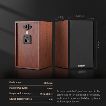 Satellite Stereo Speakers with Classic Wood Grain