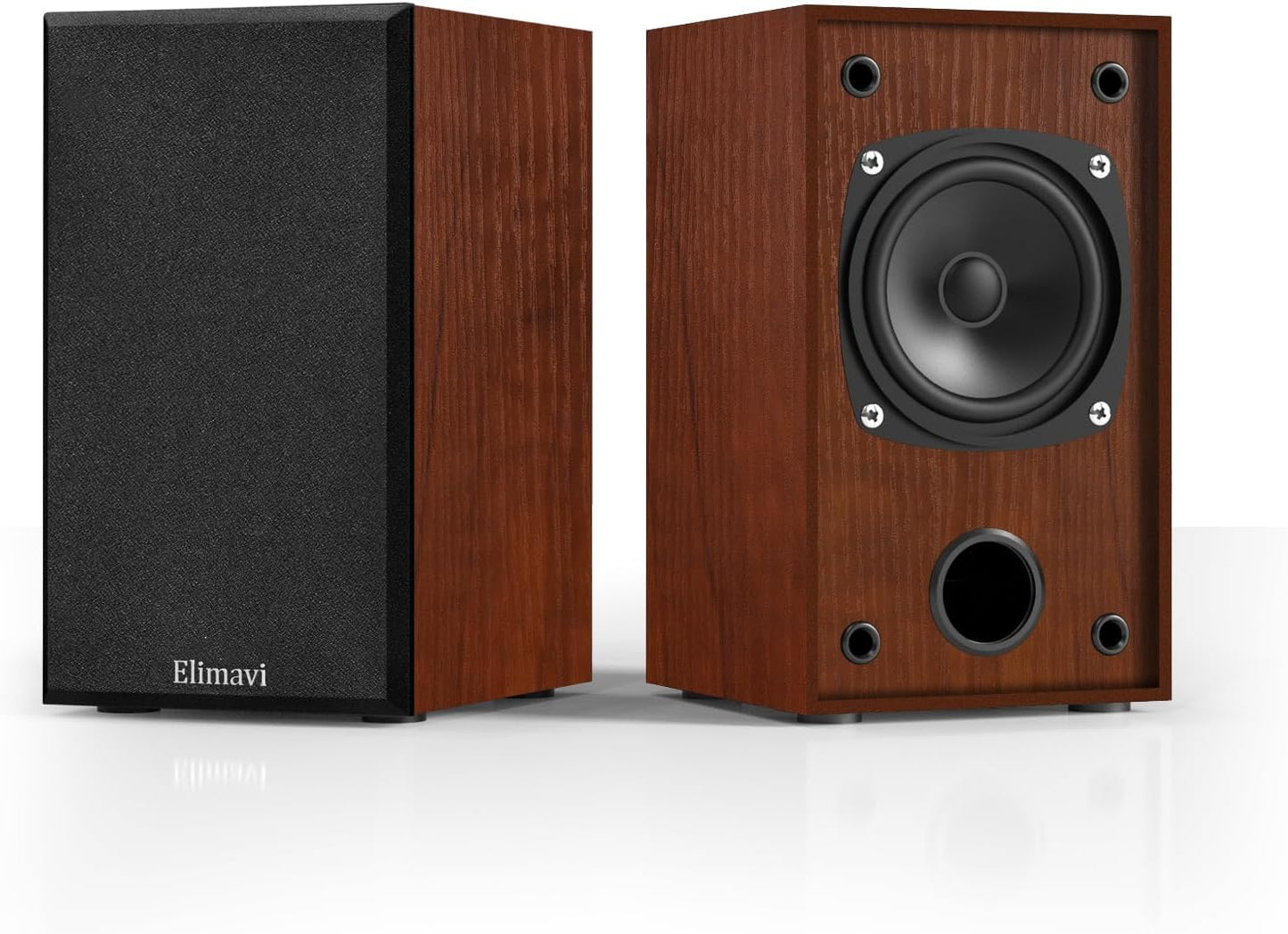Elimavi 2piecs Brown Color Bookshelf speaker with 4 inch woofer