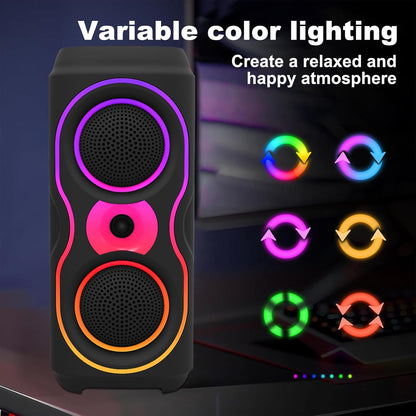 Portable PA Speaker System with 2pcs 4-inch Subwoofers,RGB Lights
