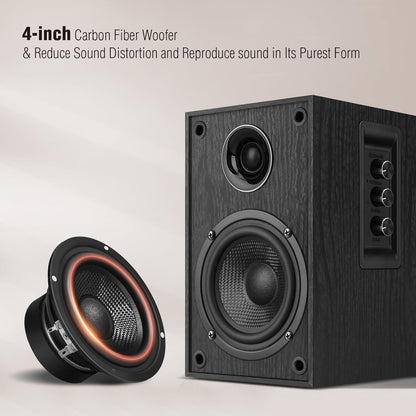 Vintage design powered bookshelf speakers
