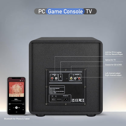 6.5" Deep Bass, Bluetooth 5.3 Computer Speakers with Subwoofer