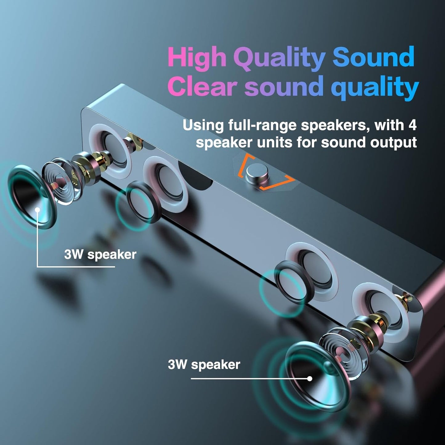 USB powered desktop speakers with 3.5mm input
