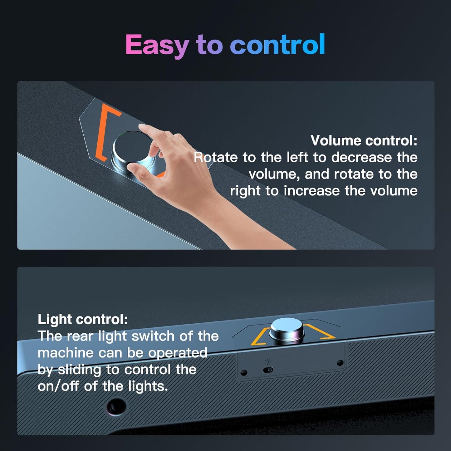 Compact computer speakers RGB light display