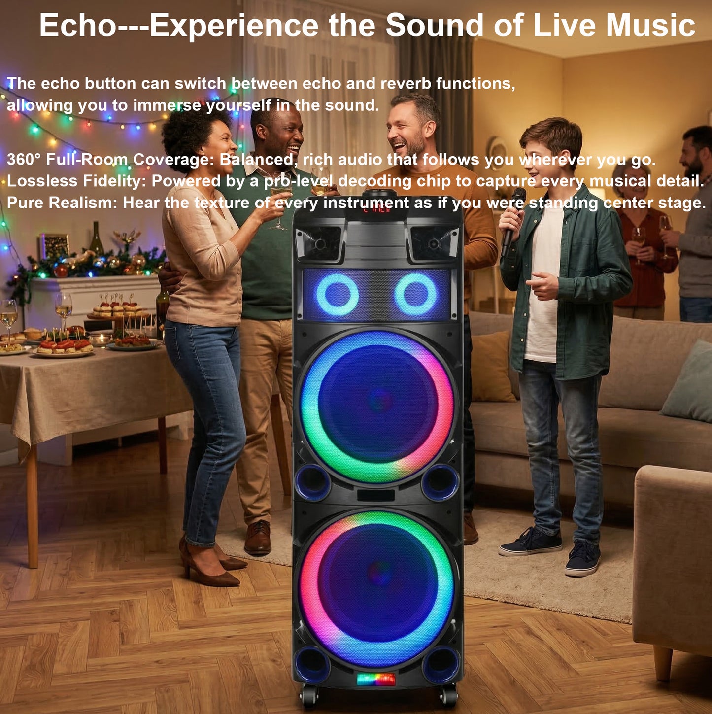 9000mAh 80W 10inch subwoofer*2+Tweeter portable speaker large size