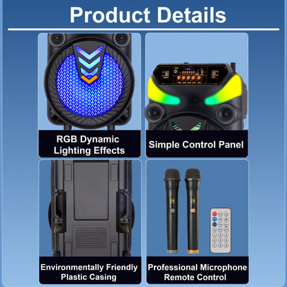 15inch bass portable speaker 3000mAh 20W outdoor audio with wireless speakers