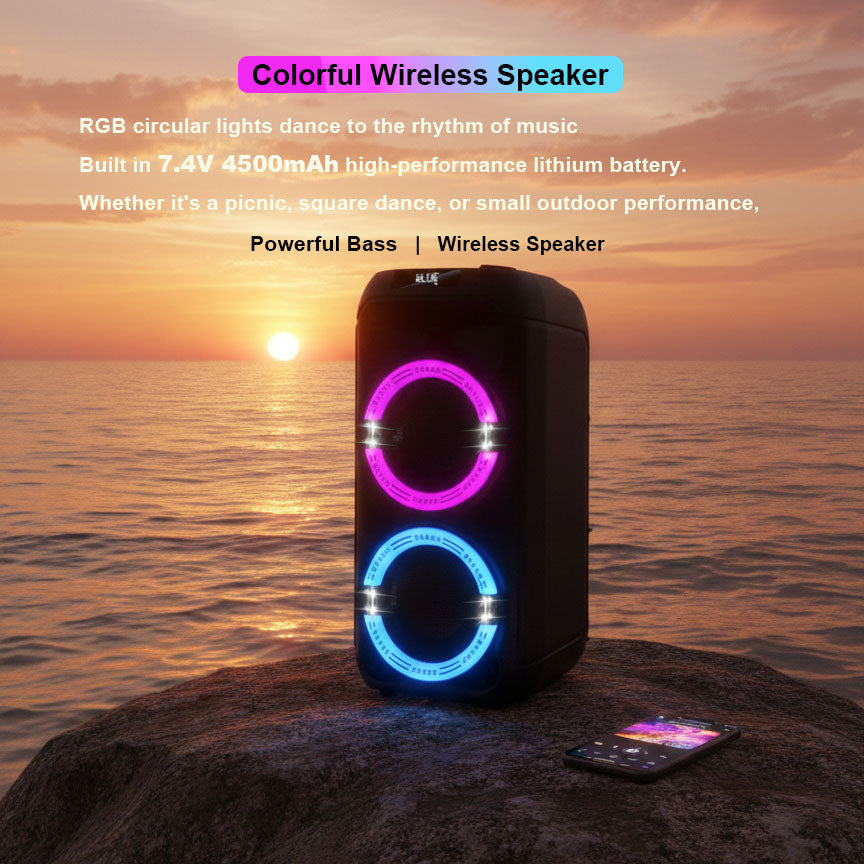 Portable speaker with deep bass subwoofers