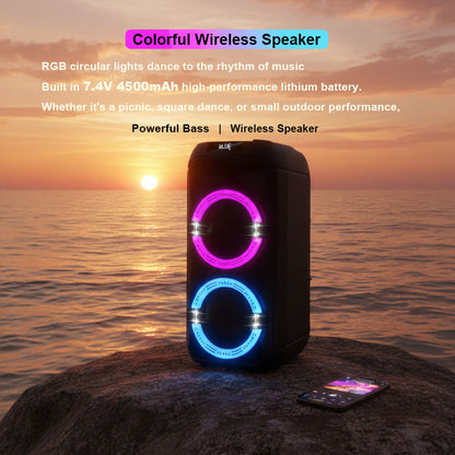 Portable speaker with deep bass subwoofers
