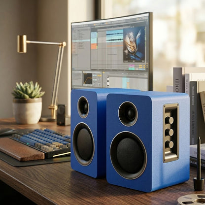7 Colors Active Bookshelf Speakers with 3‘’ Carbon Fiber Woofer and Silk Film Tweeter