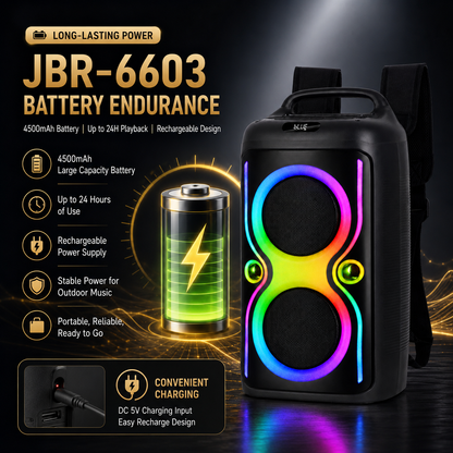 40W 6.5″ bass*2+ Tweeter portable Speaker outdoor long battery Can be carried on the body