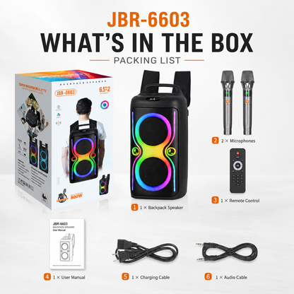 40W 6.5″ bass*2+ Tweeter portable Speaker outdoor long battery Can be carried on the body