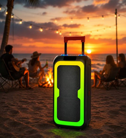 40W Portable Outdoor Party Speaker 2pieces 8inch bass and Tweeter Camping 24H Playtime HIFI Stereoscopic Sound Speaker
