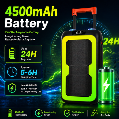 40W Portable Outdoor Party Speaker 2pieces 8inch bass and Tweeter Camping 24H Playtime HIFI Stereoscopic Sound Speaker