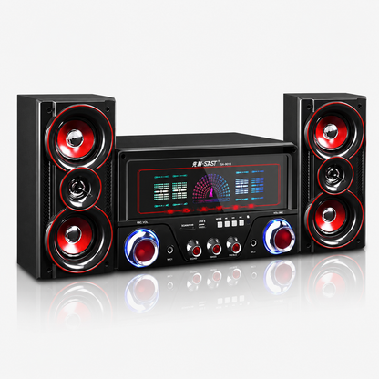 SAST Wooden Audio Home Theater Bluetooth Speaker 4inch Super Subwoofer 2pcs full range 3inch Speakers 60W